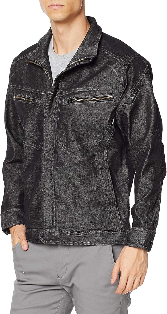 Amazon.co.jp: [エフスタイル] ストレッチデニム 長袖ワークジャケット